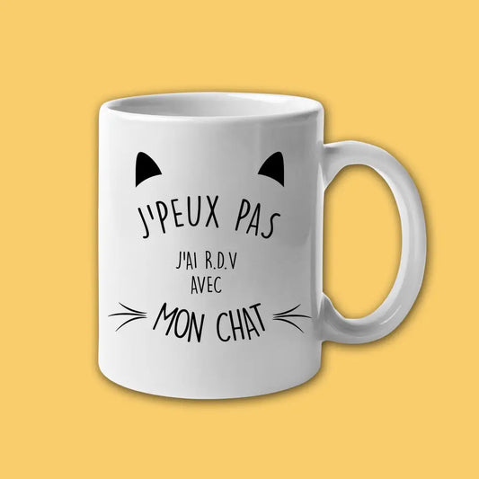 Mug céramique J'ai RDV avec mon chat