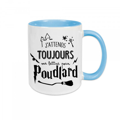 Mug céramique - J’attends toujours ma lettre pour Poudlard - Bleu - Mugs
