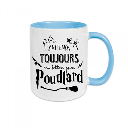 Mug céramique - J’attends toujours ma lettre pour Poudlard - Bleu - Mugs
