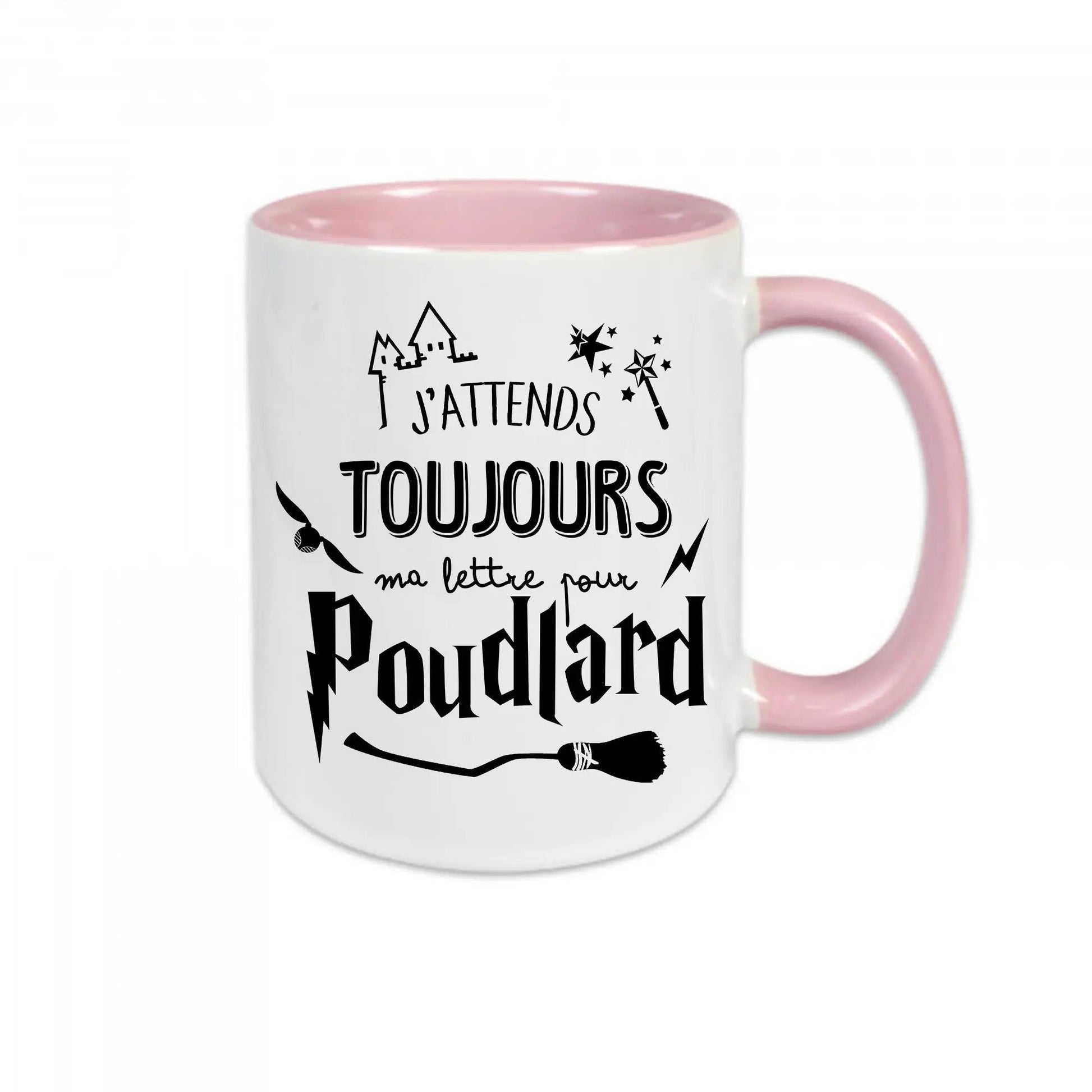 Mug céramique - J’attends toujours ma lettre pour Poudlard - Rose - Mugs