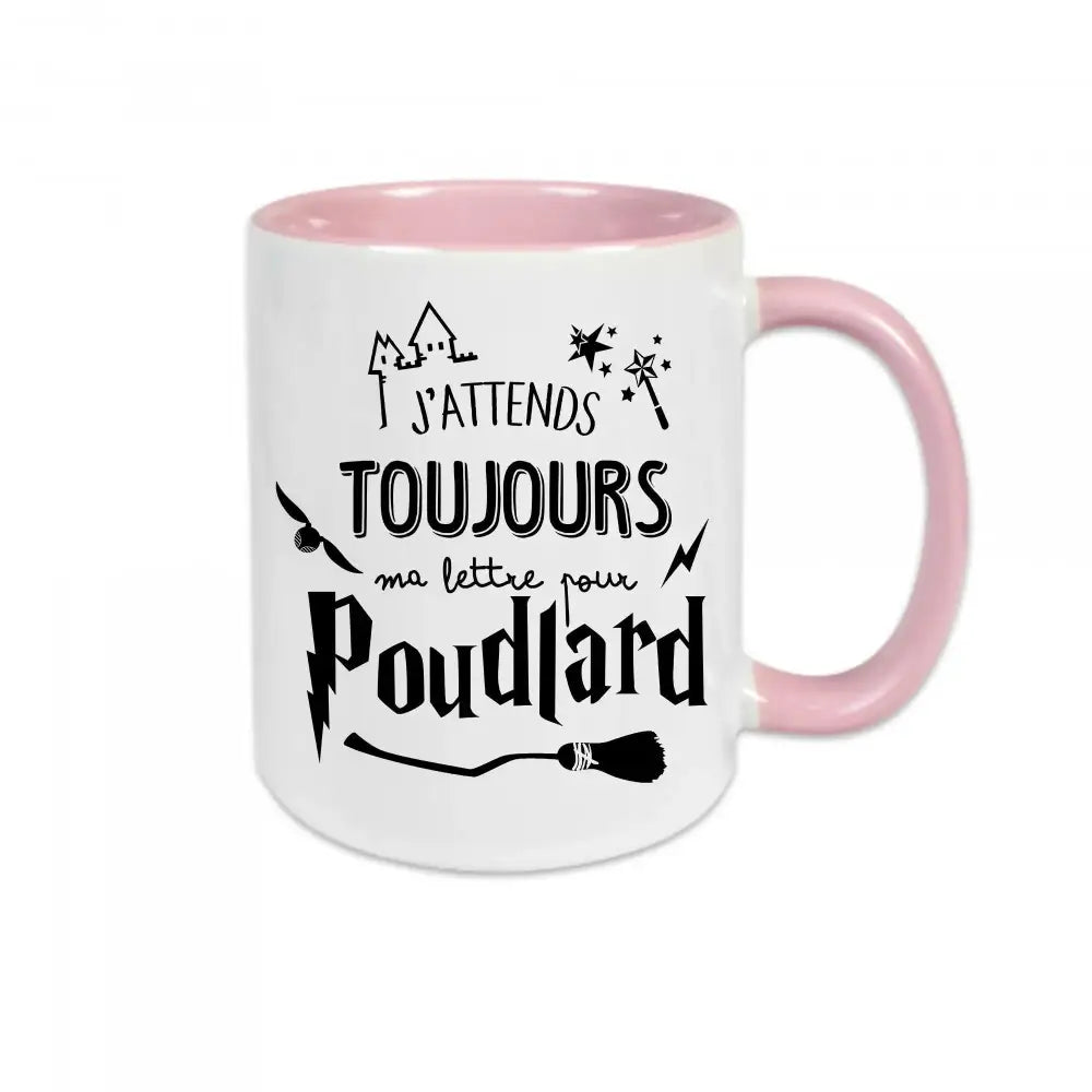 Mug céramique - J’attends toujours ma lettre pour Poudlard - Rose - Mugs