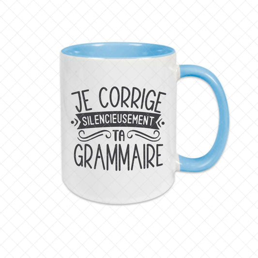 Mug céramique Je corrige silencieusement ta grammaire Encre et Créations