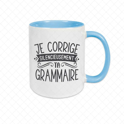Mug céramique Je corrige silencieusement ta grammaire Encre et Créations
