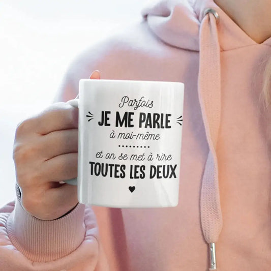 Mug céramique - Je me parle à moi-même - Blanc - Mugs