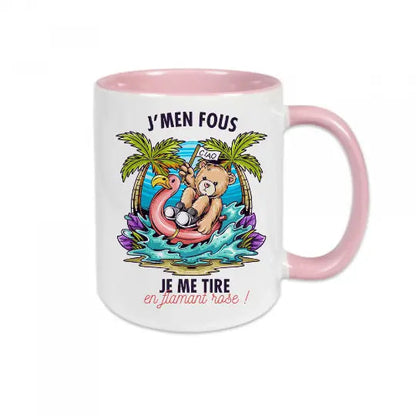Mug céramique - Je me tire en flamant rose - Rose - Mugs