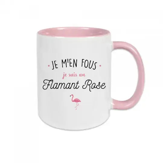 Mug céramique - Je m’en fous je suis un flamant rose - Rose - Mugs
