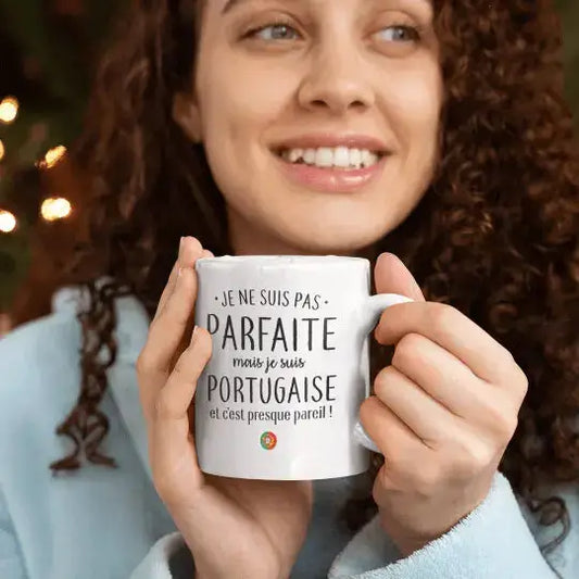 Mug céramique - Je ne suis pas parfaite mais je suis portugaise - Blanc - Mugs