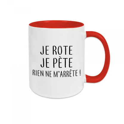 Mug céramique - Je rote je pète rien de m’arrête - Rouge - Mugs