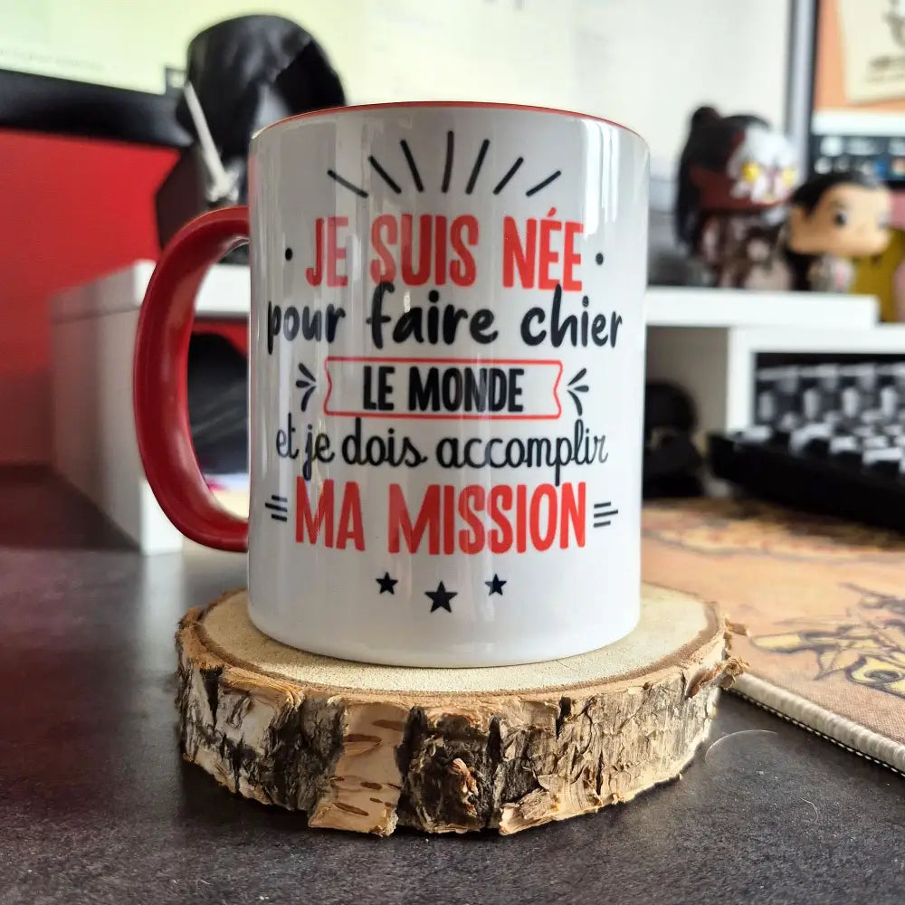 Mug céramique Je suis née pour faire chier