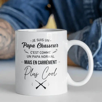 Mug céramique - Je suis un papa chasseur - Blanc - Mugs