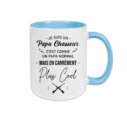 Mug céramique - Je suis un papa chasseur - Bleu - Mugs
