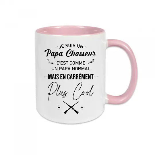 Mug céramique - Je suis un papa chasseur - Rose - Mugs