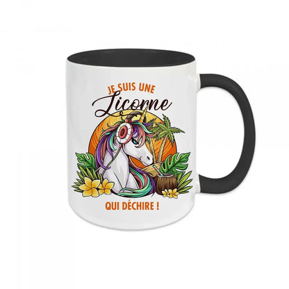 Mug céramique - Je suis une licorne qui déchire - Noir - Mugs