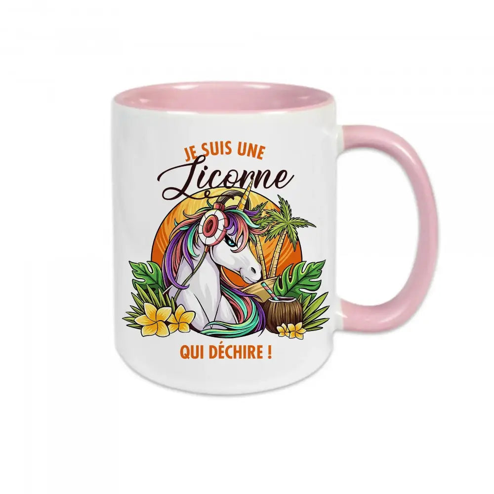Mug céramique - Je suis une licorne qui déchire - Rose - Mugs