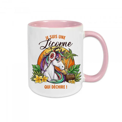 Mug céramique - Je suis une licorne qui déchire - Rose - Mugs