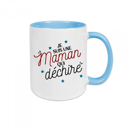 Mug céramique - Je suis une maman qui déchire - Bleu - Mugs