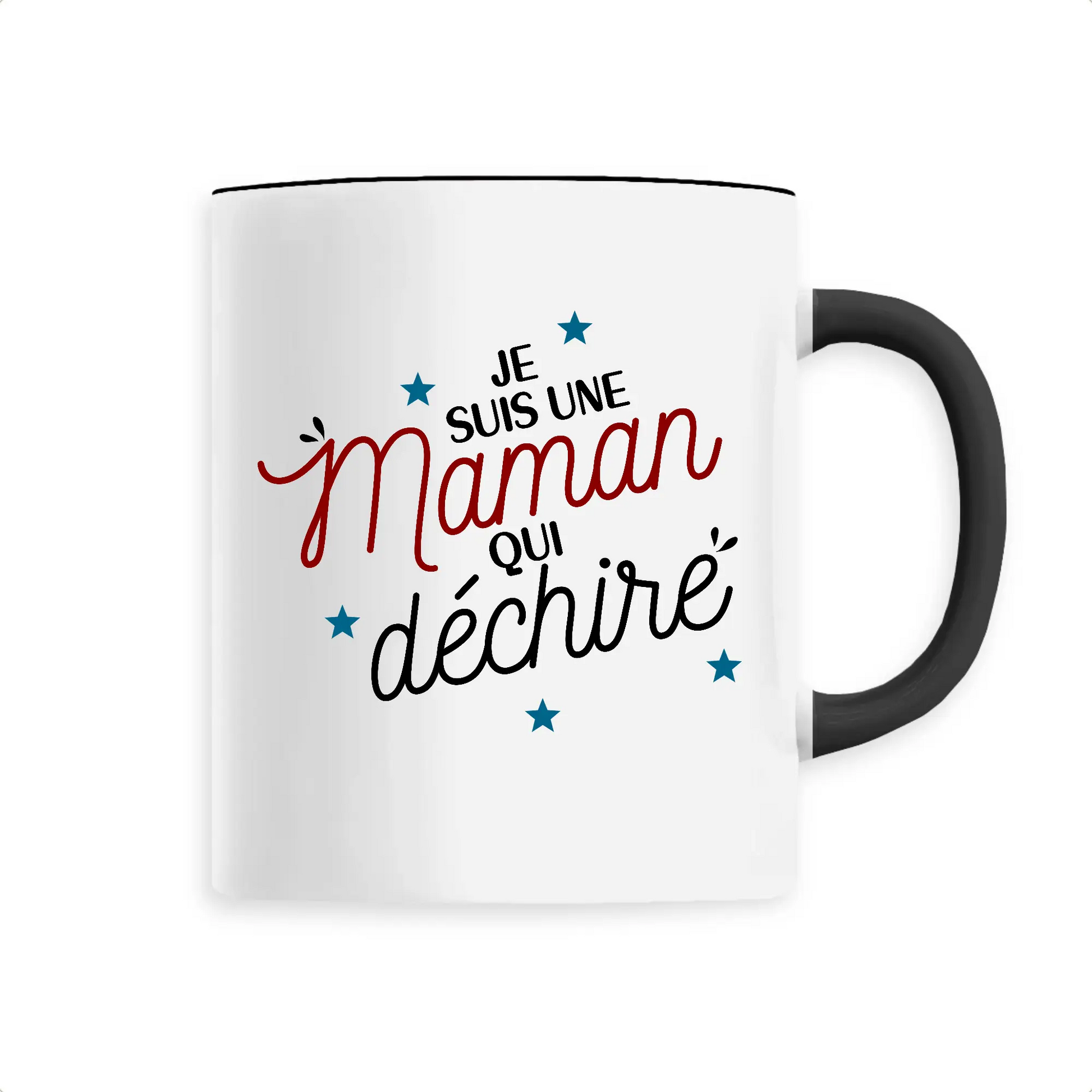 Mug céramique - Je suis une maman qui déchire - Noir - Mugs