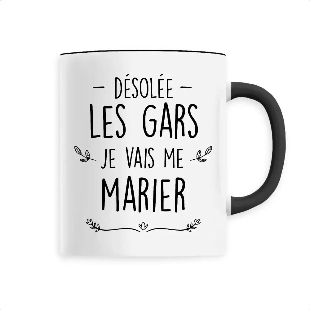 Mug céramique - Je vais me marier - Noir - Mugs