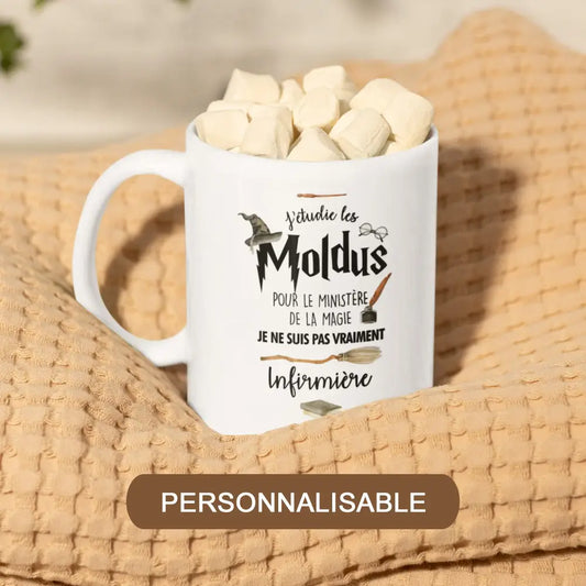 Mug céramique J'étudie les moldus personnalisable
