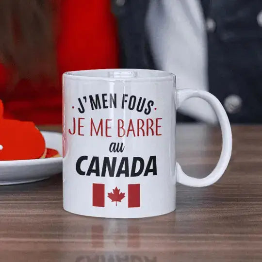 Mug céramique - J’men fous je me barre au canada - Blanc - Mugs