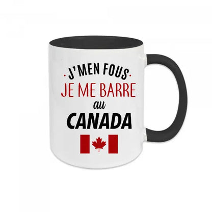 Mug céramique - J’men fous je me barre au canada - Noir - Mugs