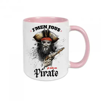 Mug céramique - J’men fous je suis un pirate - Rose - Mugs