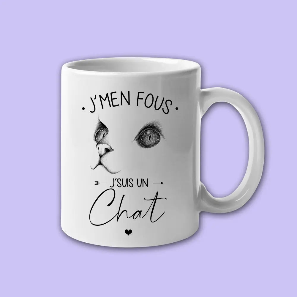 Mug céramique J'men fous j'suis un chat