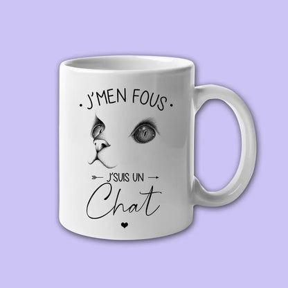 Mug céramique J'men fous j'suis un chat