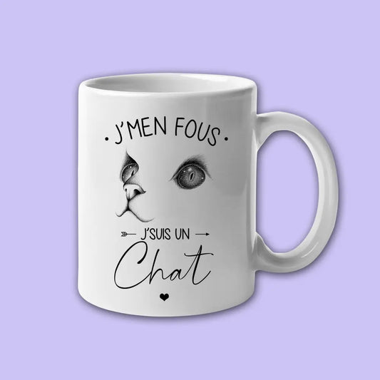 Mug céramique J'men fous j'suis un chat