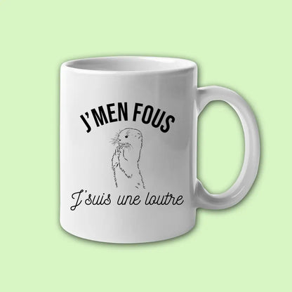 Mug céramique J'men fous j'suis une loutre