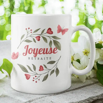 Mug céramique - Joyeuse retraite - Blanc - Mugs