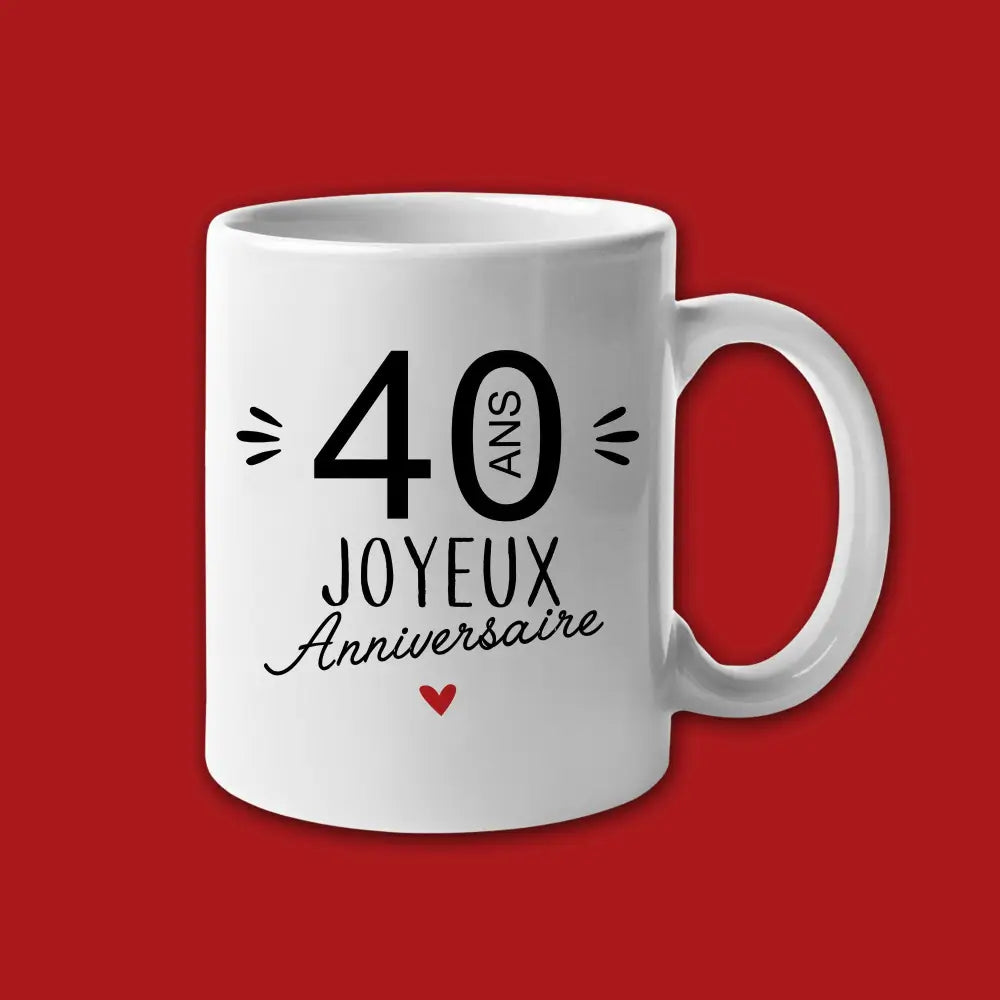 Mug céramique Joyeux Anniversaire années personnalisables