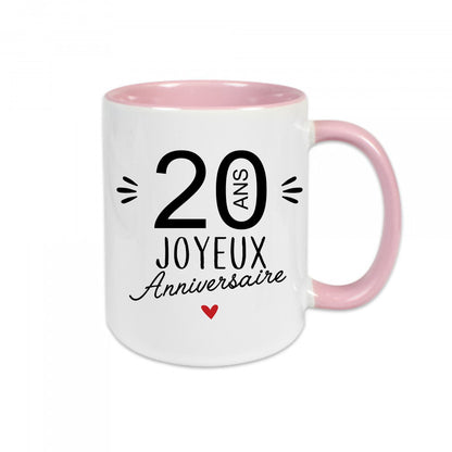 Mug céramique Joyeux Anniversaire années personnalisables