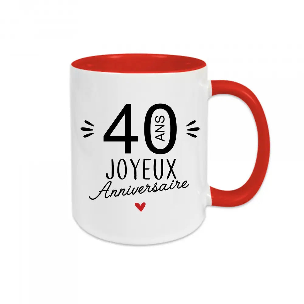 Mug céramique Joyeux Anniversaire années personnalisables