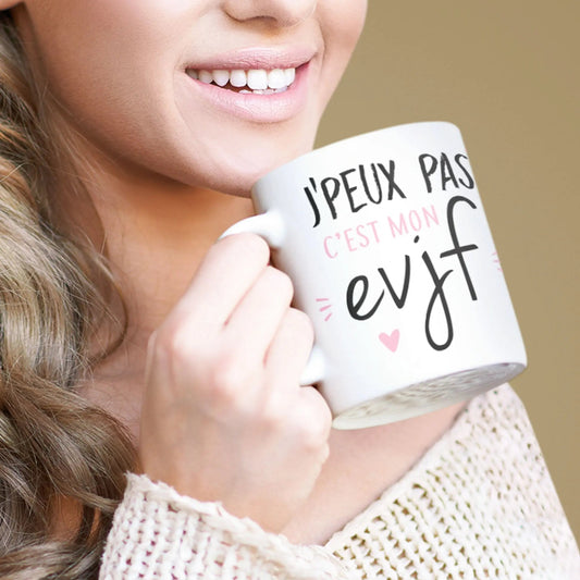 Mug céramique - J’peux pas c’est mon evjf - Blanc - Mugs