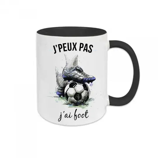 Mug céramique - J’peux pas j’ai foot - Noir - Mugs