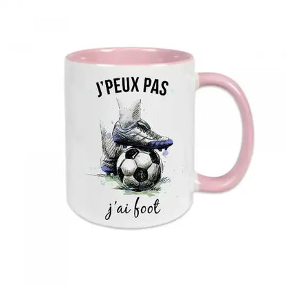 Mug céramique - J’peux pas j’ai foot - Rose - Mugs