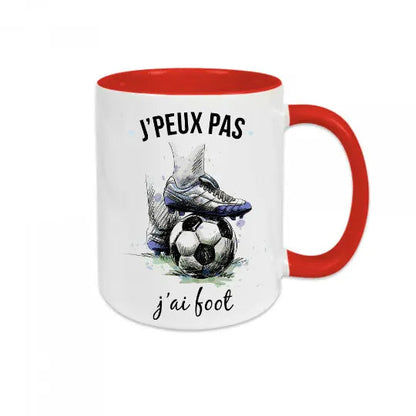 Mug céramique - J’peux pas j’ai foot - Rouge - Mugs
