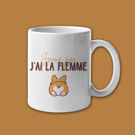 Mug céramique J'peux pas j'ai la flemme