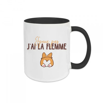 Mug céramique - J’peux pas j’ai la flemme - Noir - Mugs