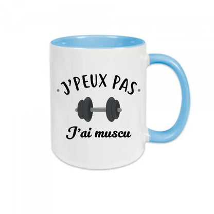Mug céramique - J’peux pas j’ai muscu v2 - Bleu