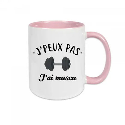 Mug céramique - J’peux pas j’ai muscu v2 - Rose