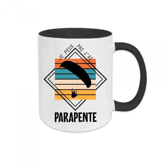 Mug céramique - J’peux pas j’ai parapente - Noir - Mugs