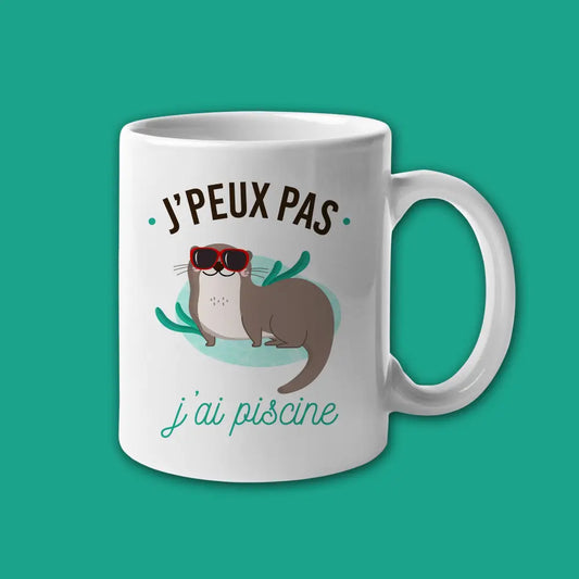 Mug céramique J'peux pas j'ai piscine