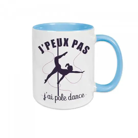 Mug céramique - J’peux pas j’ai pole dance - Bleu - Mugs