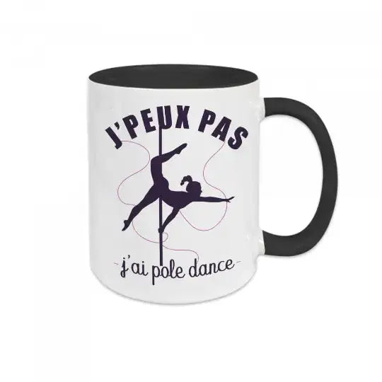 Mug céramique - J’peux pas j’ai pole dance - Noir - Mugs