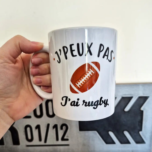 Mug céramique J'peux pas j'ai rugby