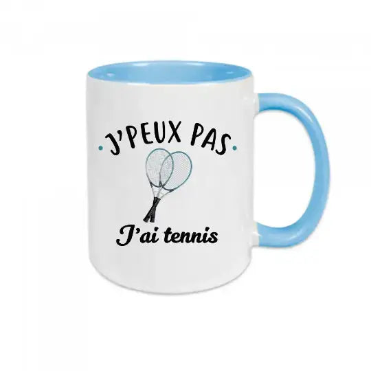 Mug céramique - J’peux pas j’ai tennis - Bleu - Mugs