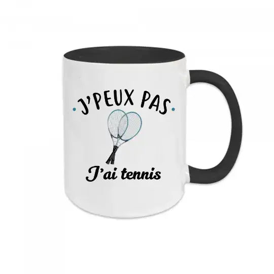 Mug céramique - J’peux pas j’ai tennis - Noir - Mugs
