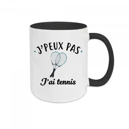 Mug céramique - J’peux pas j’ai tennis - Noir - Mugs